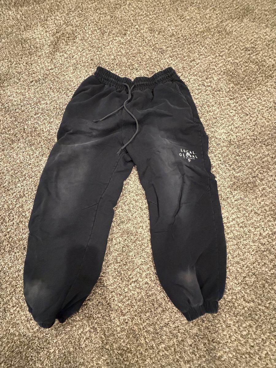 Local 2 Global Faded Black Sweatpants Size Large