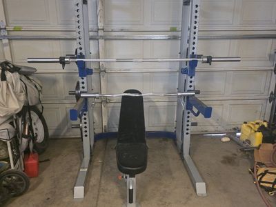 Fitness Gear Squat Rack and Bench Set with Barbell