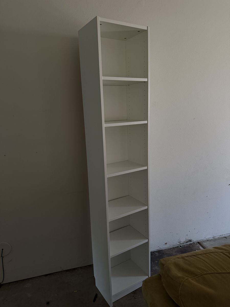 FREE White 6-Shelf Tall Narrow Bookcase / Shelving Unit