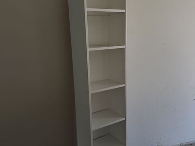FREE White 6-Shelf Tall Narrow Bookcase / Shelving Unit