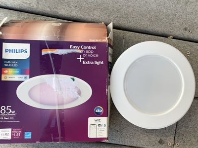 Philips Wi-Fi LED Smart Recessed Downlight - Full Color, 85W Equivalent, Easy App/Voice Control
