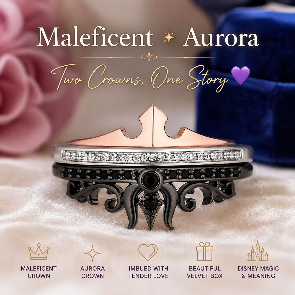 Enchanted Disney Fine Jewelry Black Rhodium and 14