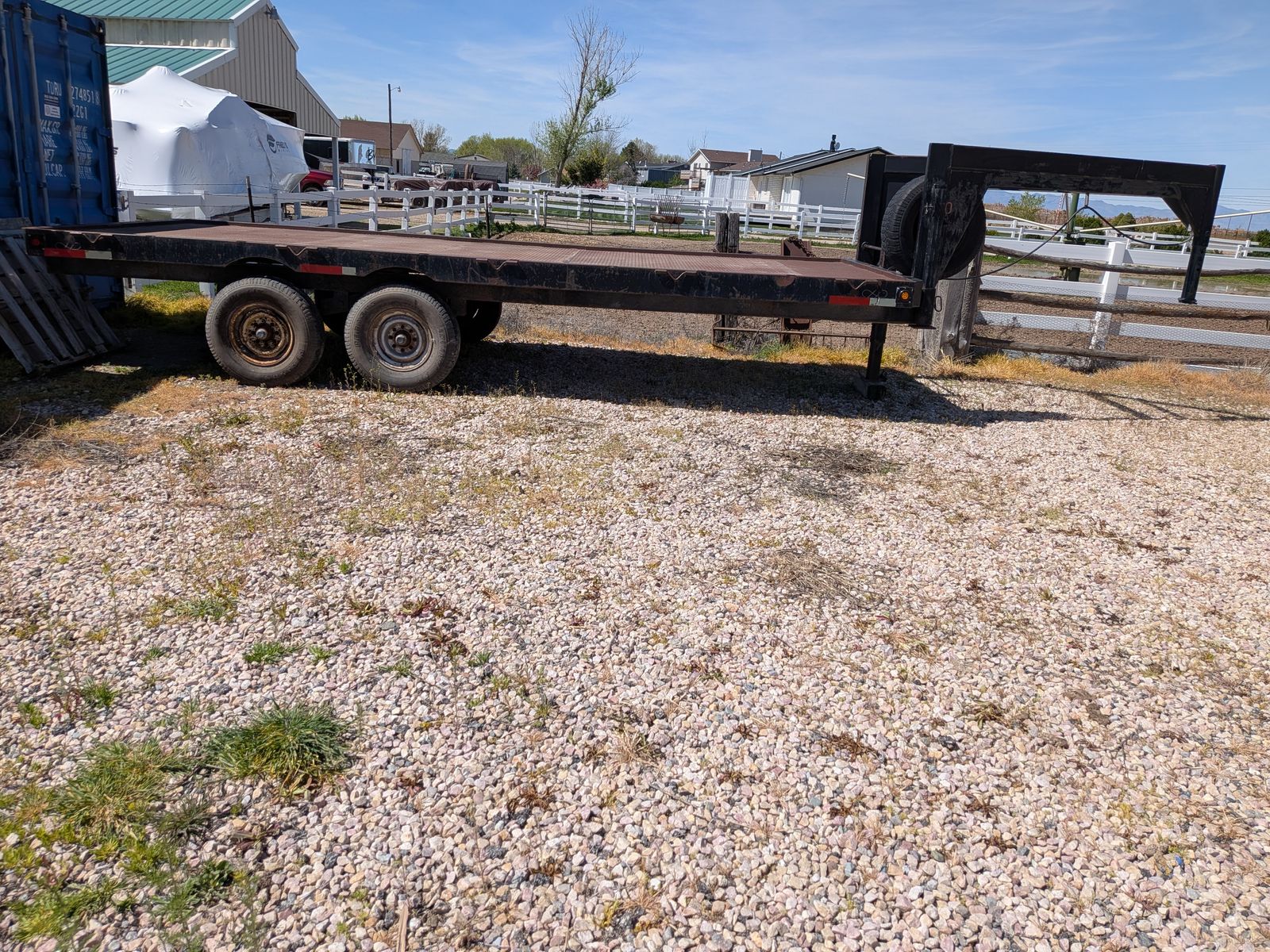 '81 20 ft homemade metal bed gooseneck flatbed trailer