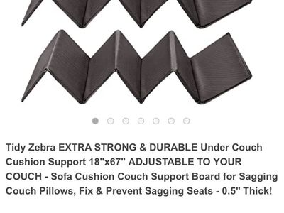 Tidy Zebra Under Couch Cushion Support Board, 18"x67", Extra Strong, 0.5" Thick, Adjustable