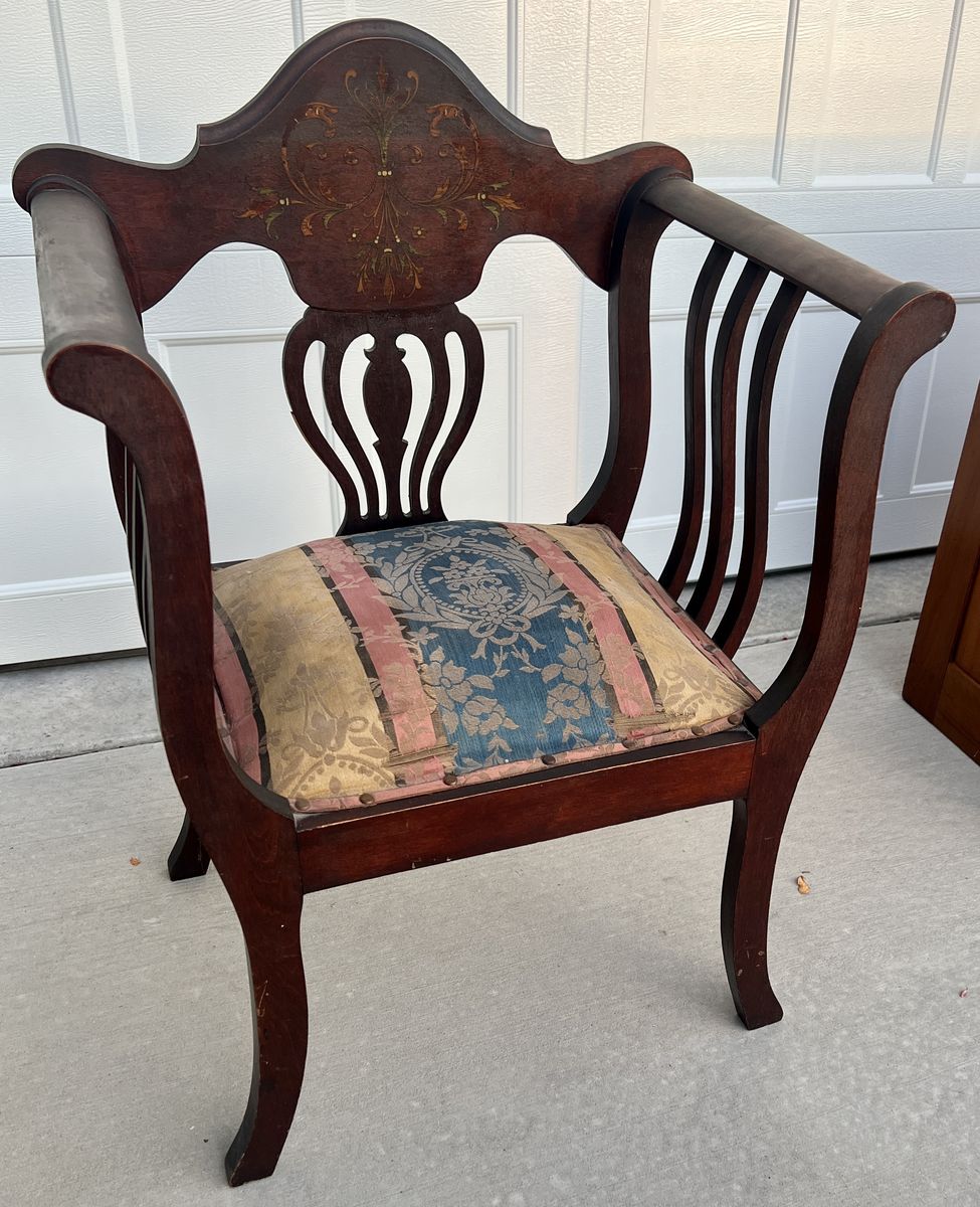 Antique Irish Neoclassical Mahogany Armchair