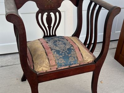 Antique Irish Neoclassical Mahogany Armchair