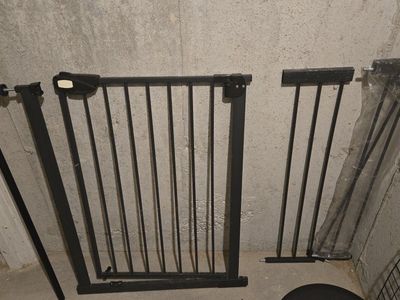 Adjustable Black Metal Baby Safety Gate with Extensions - Pet & Child Barrier
