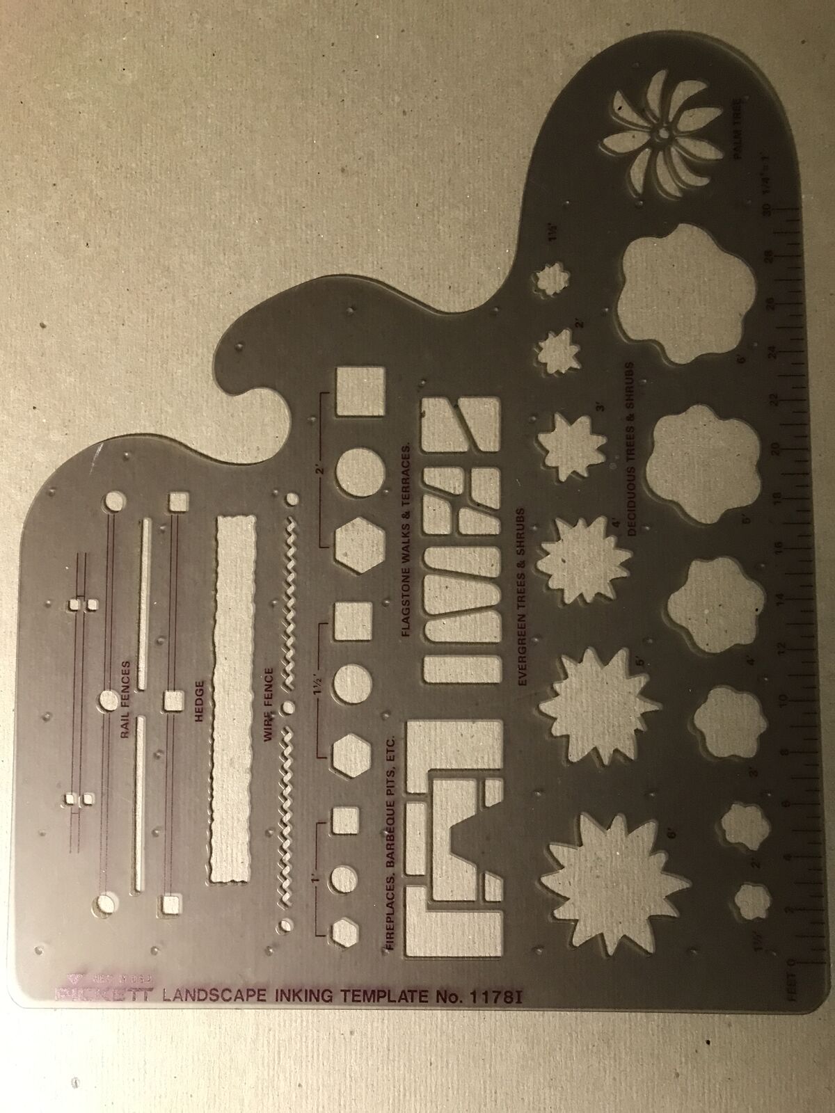 Pickett Landscape Inking Template No. 1178I, Made in USA