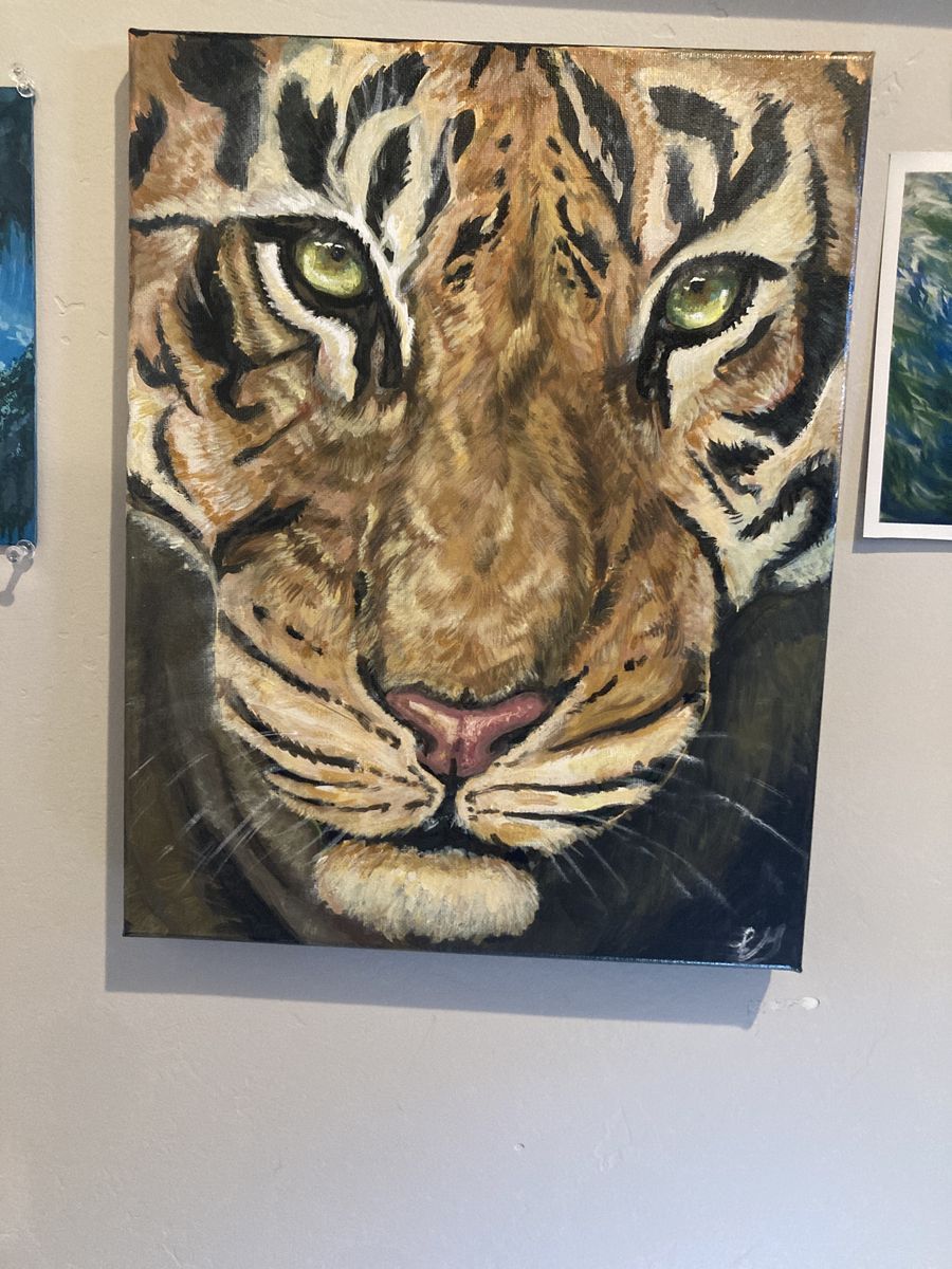 Tiger painting - finished with glossy varnish