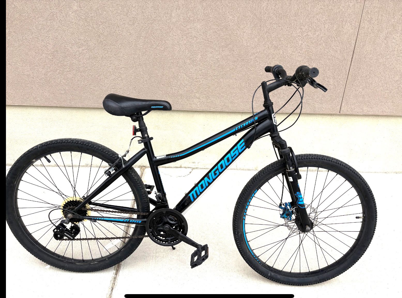 Mongoose Mountain Bike Black/Blue 26 inch Hardtail
