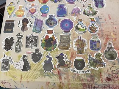 Mystical & Witchy Theme Sticker Pack - 36 Unique Designs, Potion Bottles, Crystals, & More