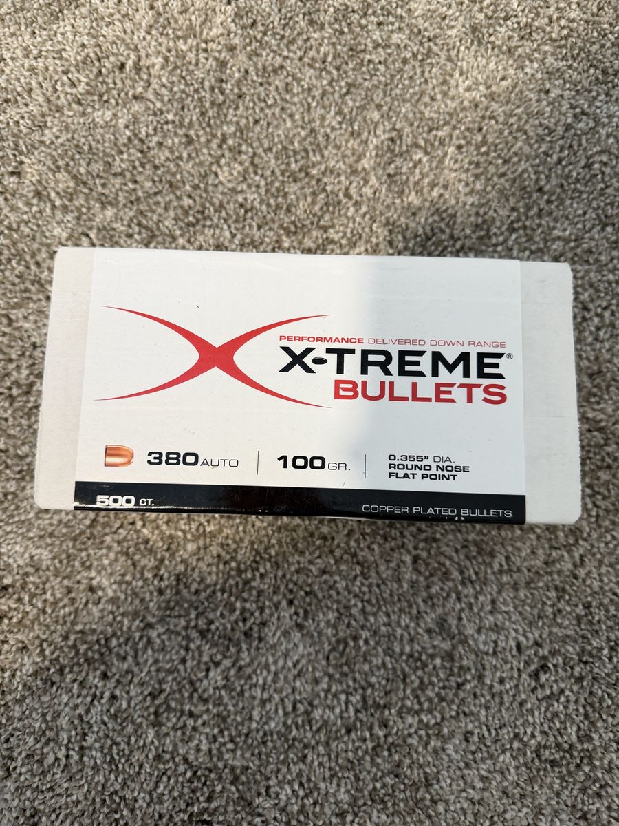 X-Treme Bullets .380 Auto 100gr RNFP Copper Plated Bullets - 500 Count Box