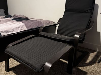 IKEA Poang Chair with Ottoman