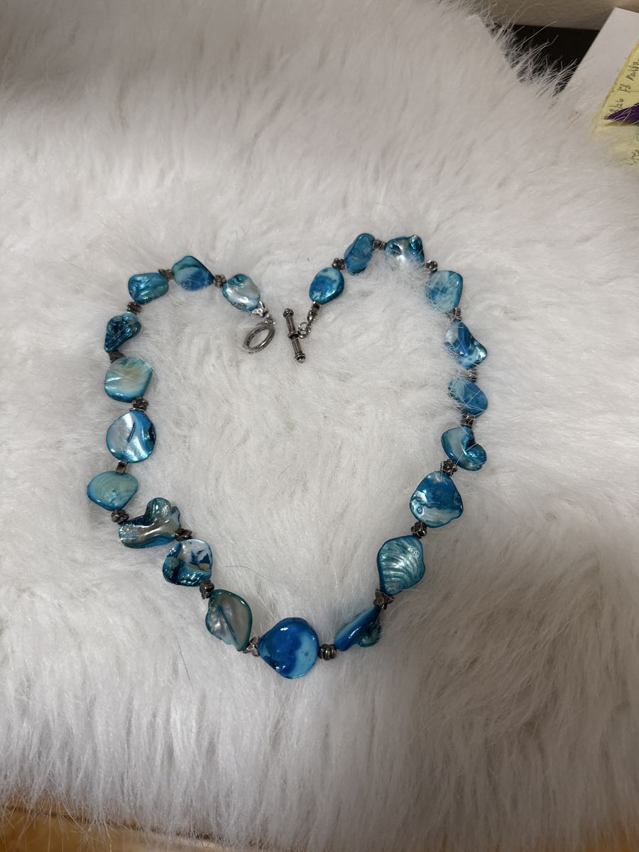 Blue Stone/ Shell Necklace