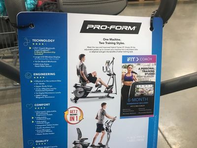 Pro-Form Hybrid Trainer XT Elliptical + Recumbent Bike - PFFEL03721.0 - 2-in-1 Fitness Machine
