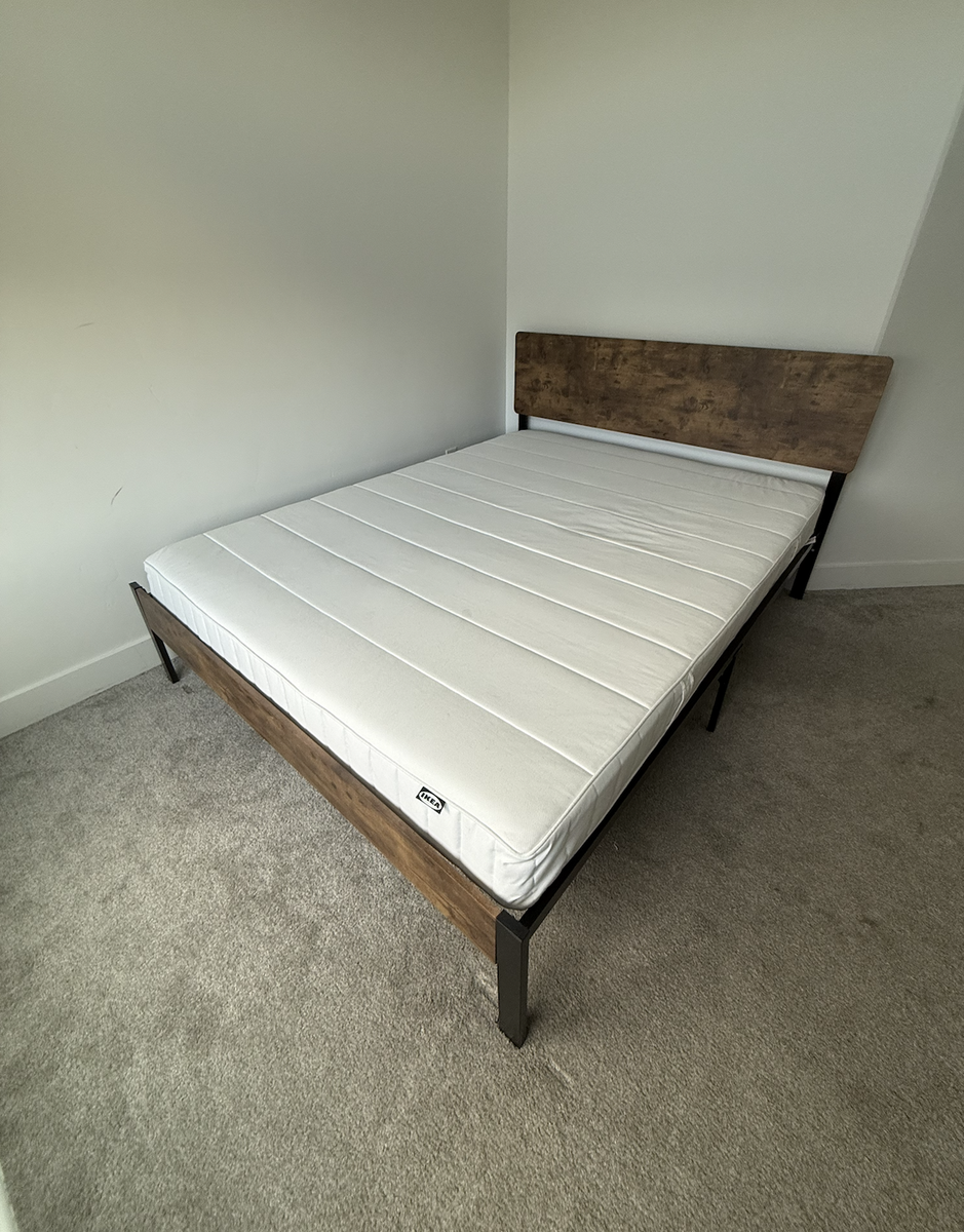 Queen bed frame + mattress