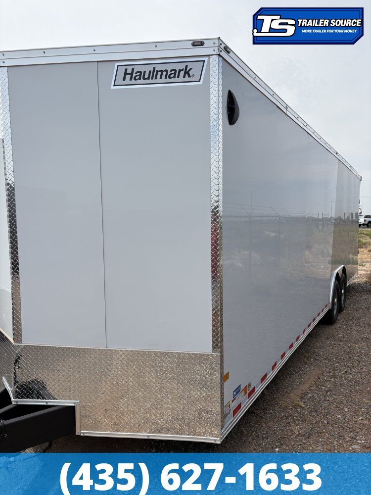8.5x28 Haulmark Transport Enclosed Cargo Trailer - 7'6" Interior - 12K GVWR - .080 PolyCor, 2 Tone Color, Rear Spoiler w/ Load