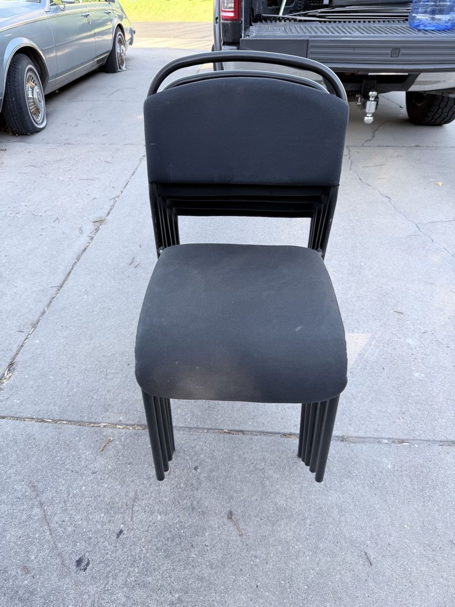 IKEA Stackable Black Fabric Chairs - Set of 5