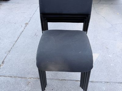 IKEA Stackable Black Fabric Chairs - Set of 5