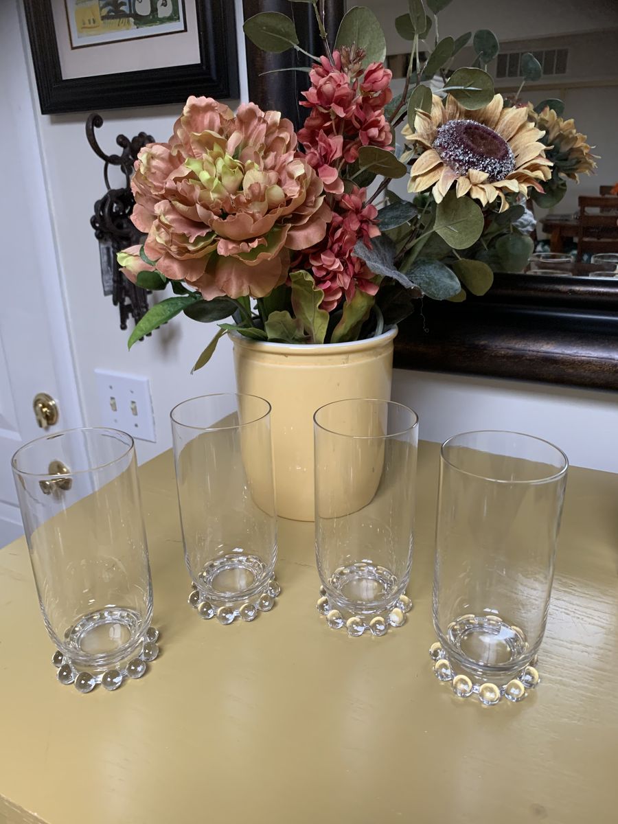 4 Imperial Glass Candlewick Drinking Glasses