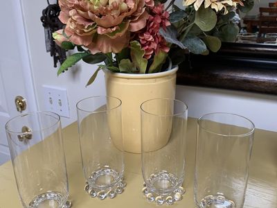 4 Imperial Glass Candlewick Drinking Glasses