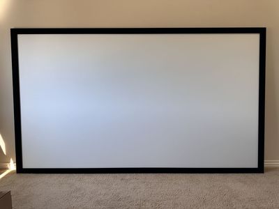 128" Projector Screen White/Black Velvet, Silver Ticket, Easy Assembly/Disassembly, Movie Screen