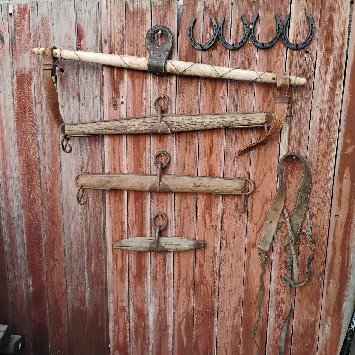 Antique Wood And Steel Yokes Single Tree 16"- 45Wd