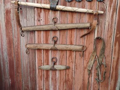 Antique Wood And Steel Yokes Single Tree 16"- 45Wd