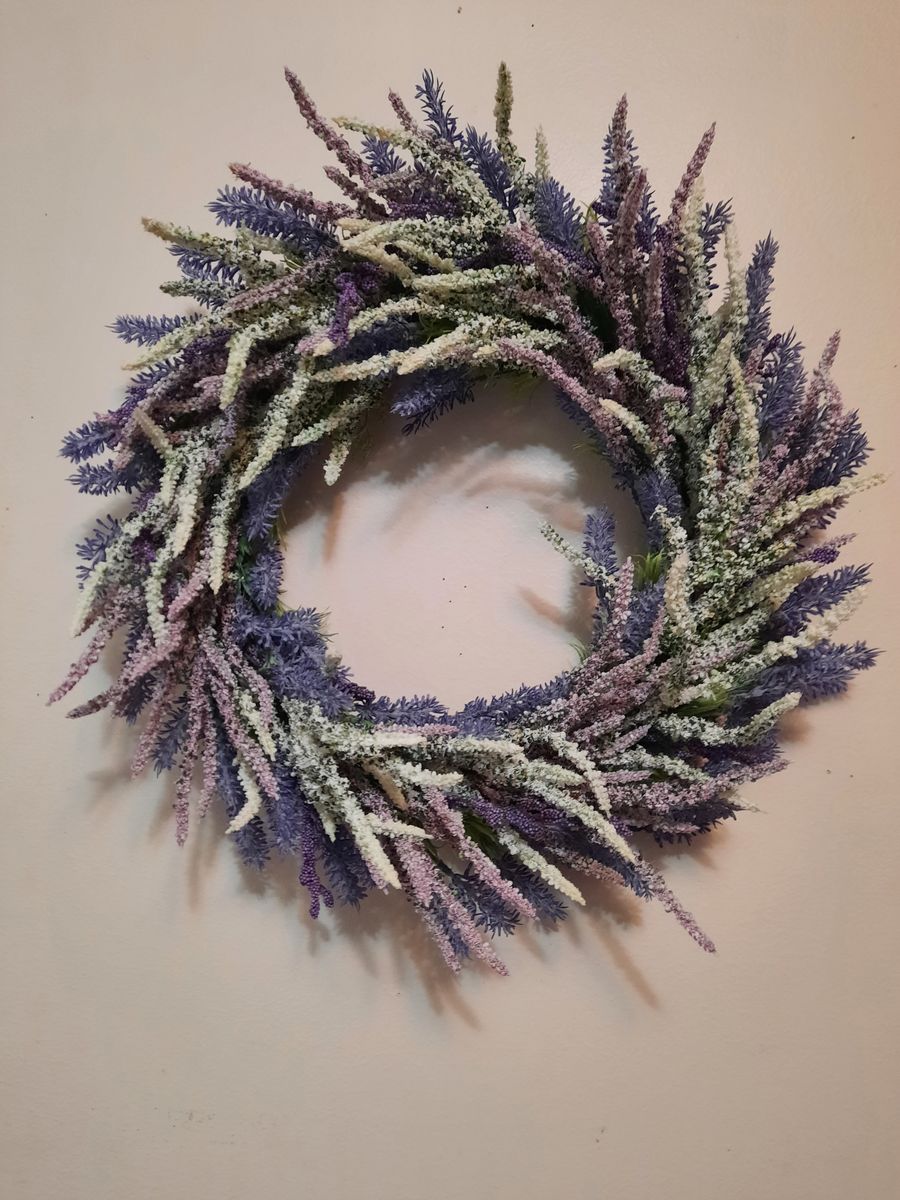Handmade Faux Lilac and and Lavender wreath