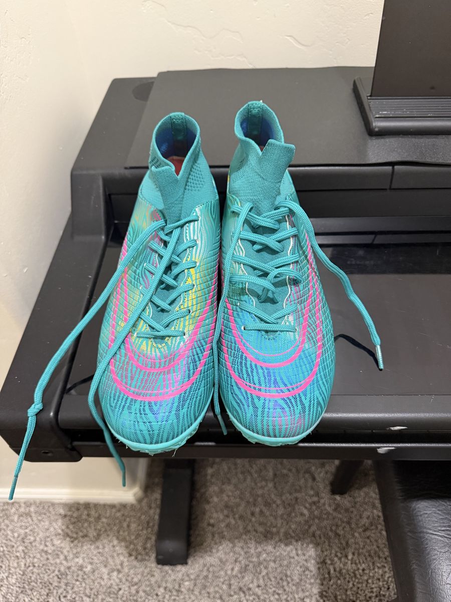 Nike Women's High-Top Soccer Cleats - Turquoise/Pink - Size 9
