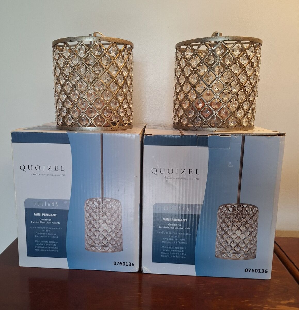 Beautiful pair of Quoizel Mini Pendant lights