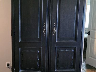 Black Armoire Entertainment Center Wardrobe TV Cabinet with Drawers