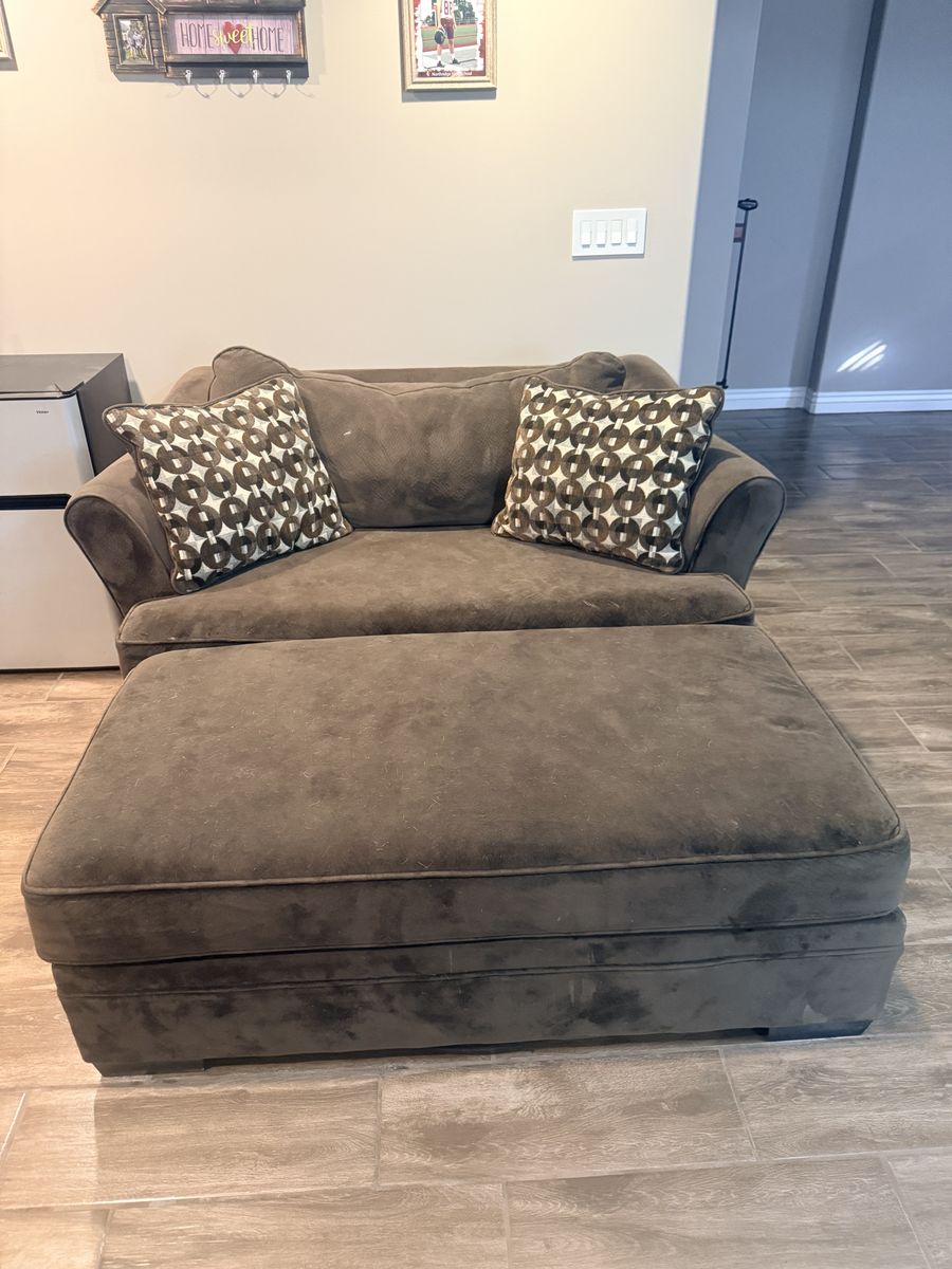 Couch and oversized chair.