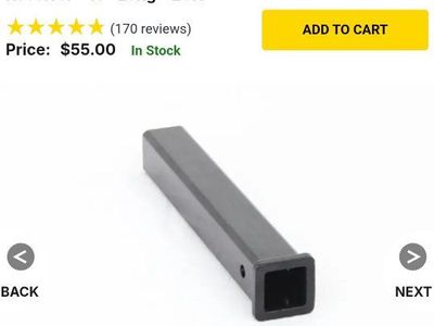 Buyers Products Weld-On Receiver Tube with 2" Hitch Receiver - 18" Long - 20K