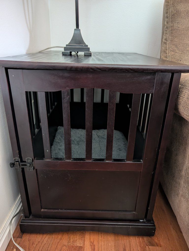 Pet Crate End Table Solid Wood