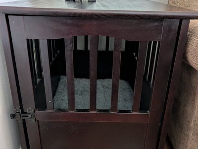 Pet Crate End Table Solid Wood