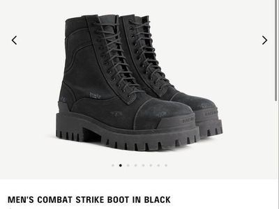 Balenciaga Men's Combat Striker Boots Black