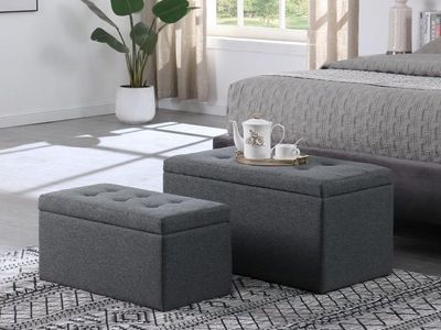 Brand New in Box - Gecheer 2-in-1 Ottoman Set: Storage Bench, Heavy-Duty 250 lb Capacity