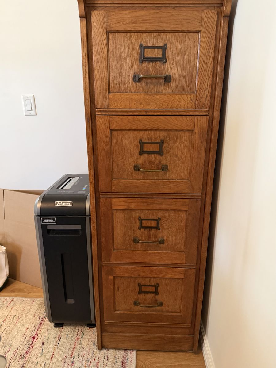 Antique 4-Drawer Filing Cabinet