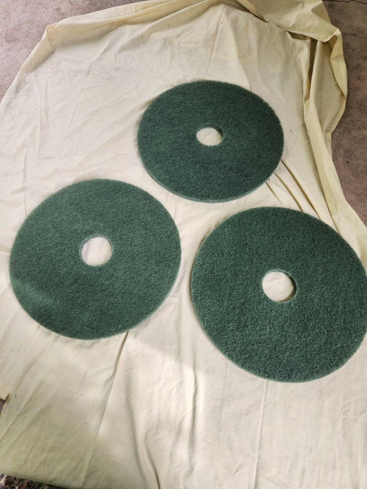 genuine joe, 17", green floor scrubbers, new