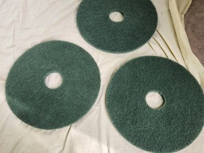 genuine joe, 17", green floor scrubbers, new