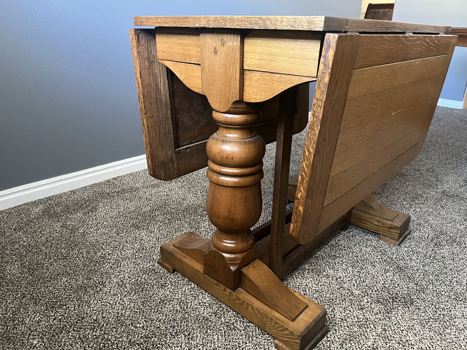 solid oak gate leg table
