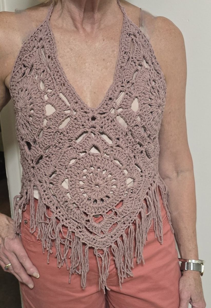 HAND CROCHETED HALTAR TYPE TOPS