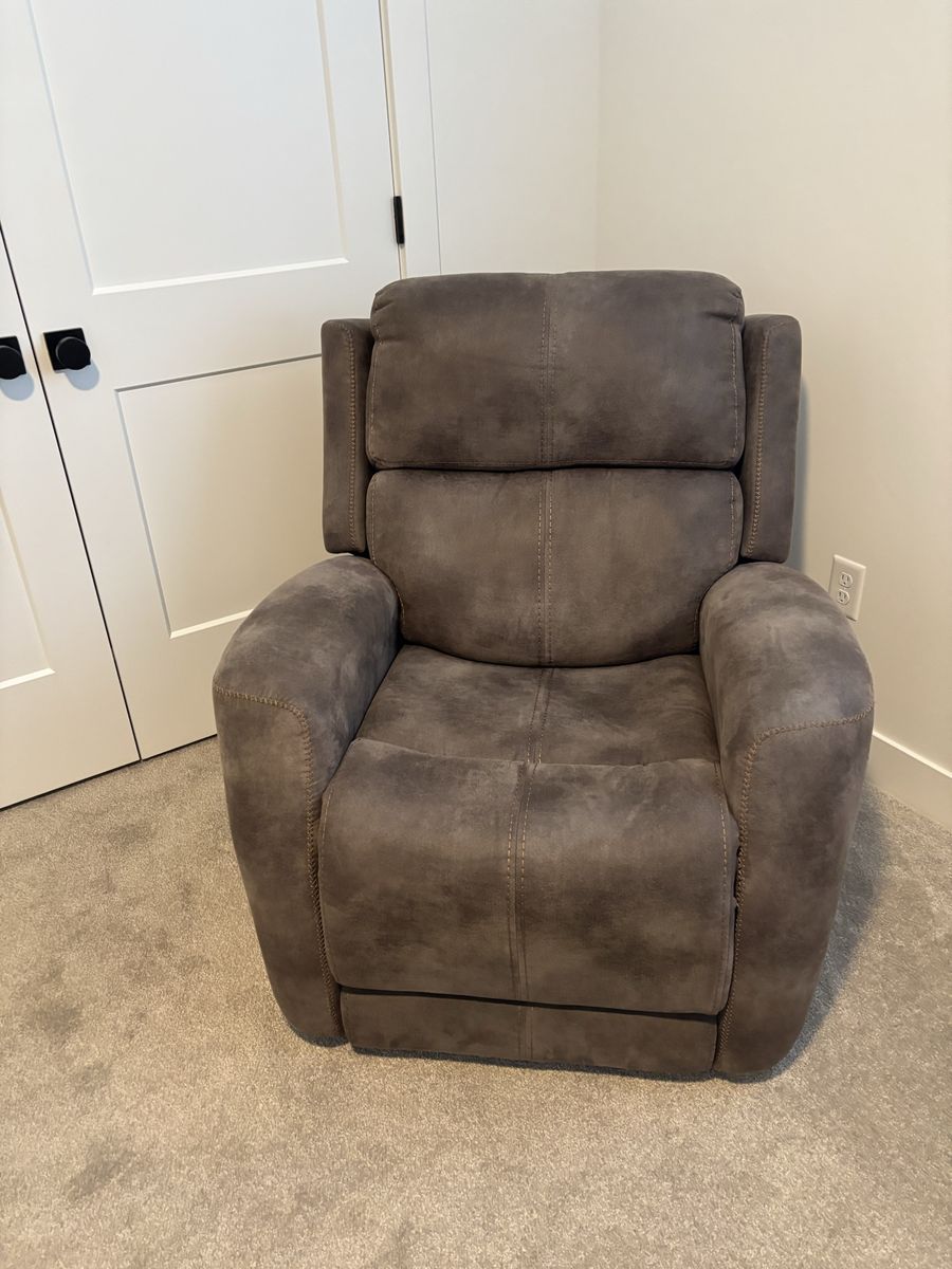 2 Electric Fabric Recliners w/USB Ports