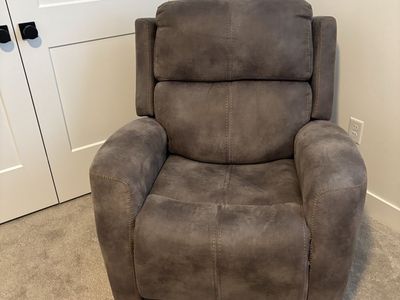 2 Electric Fabric Recliners w/USB Ports