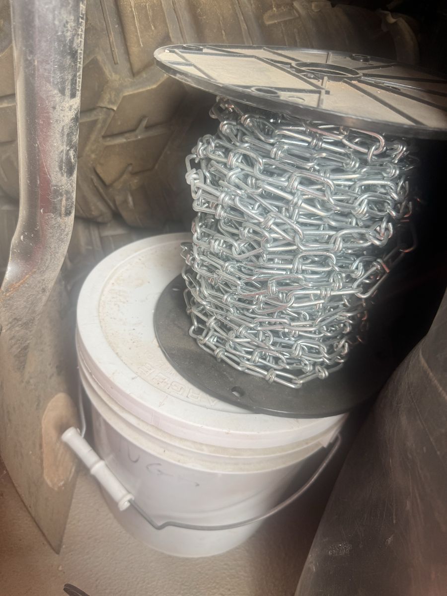 Heavy-Duty Galvanized Steel Chain - Unused, Bulk Roll