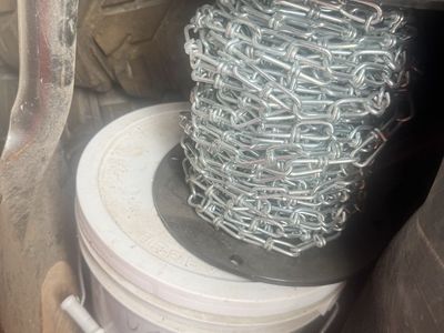Heavy-Duty Galvanized Steel Chain - Unused, Bulk Roll