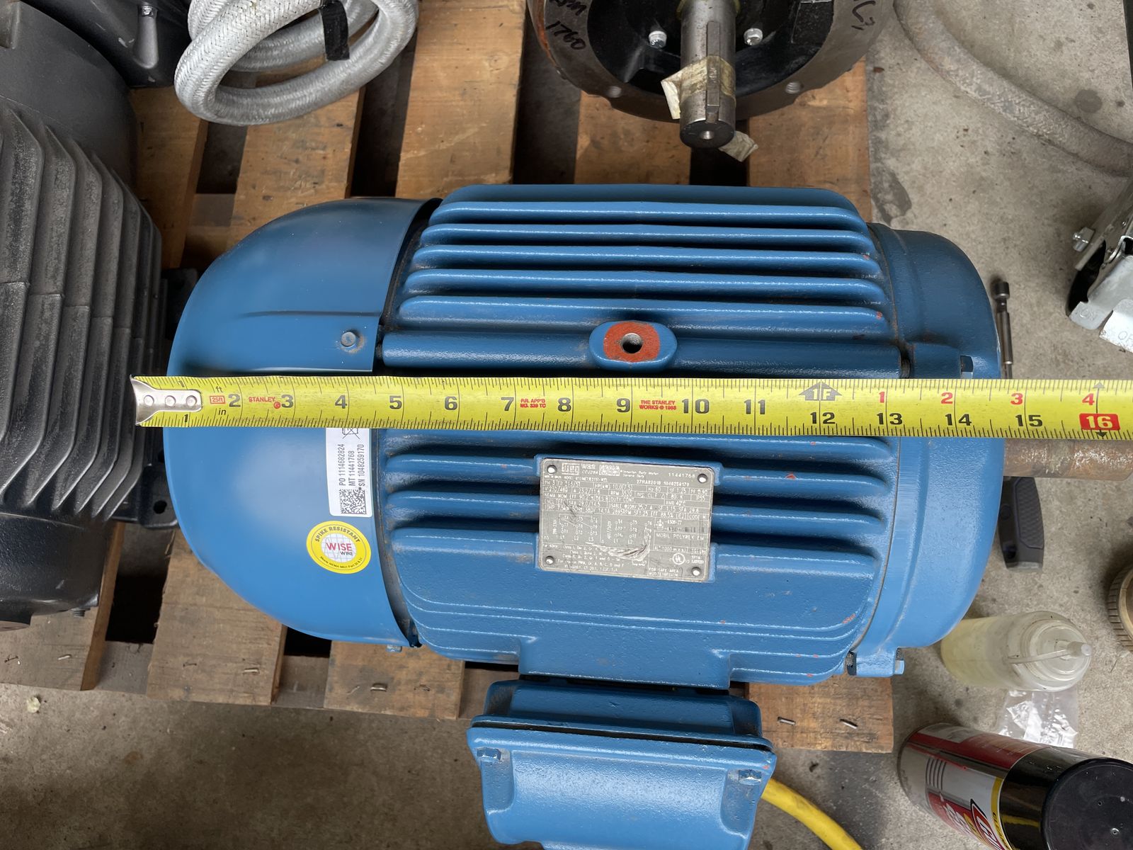 WEG W22 10HP 3 phase electric motor.