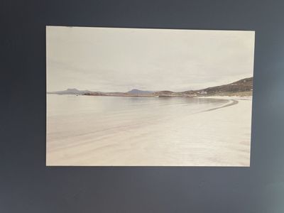 Scenic Landscape Canvas Art - Coastal Beach & Mountains Wall Decor