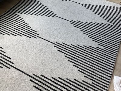 Poly and Bark Black & White Striped Area Rug
